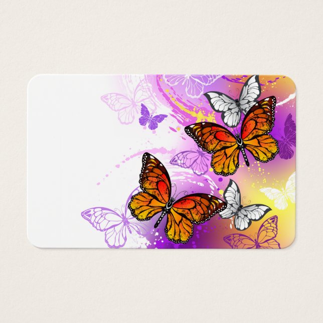 Monarch Butterflies on Purple Background (Front)
