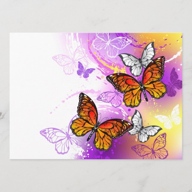 Monarch Butterflies on Purple Background Advice Card (Front)
