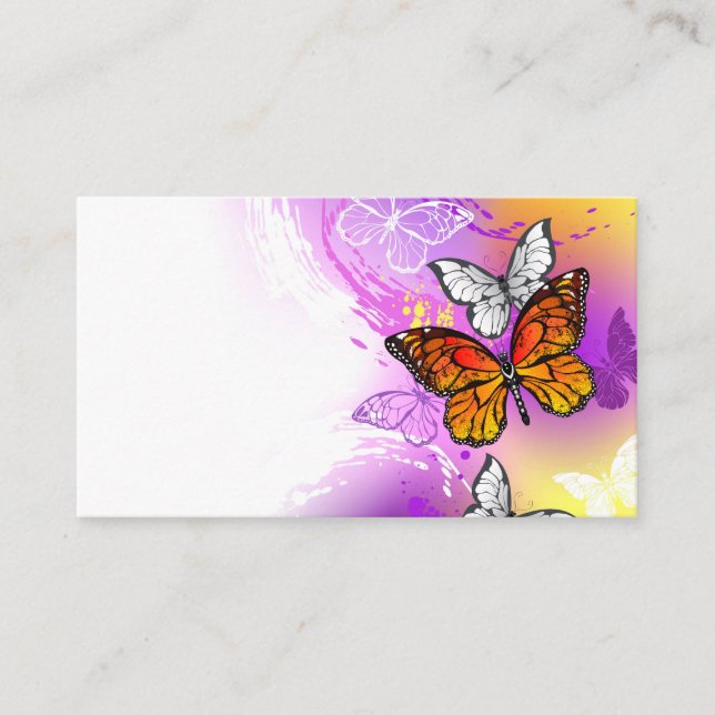 Monarch Butterflies on Purple Background Advice Card (Front)