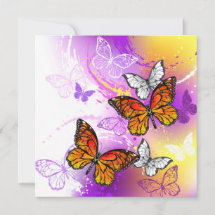 Monarch Butterflies on Purple Background Advice Card
