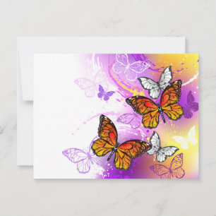 Monarch Butterflies on Purple Background Advice Card