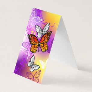 Monarch Butterflies on Purple Background Business Card