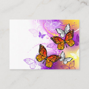 Monarch Butterflies on Purple Background Calling Card