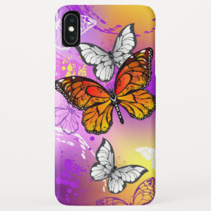 Monarch Butterflies on Purple Background iPhone XS Max Case