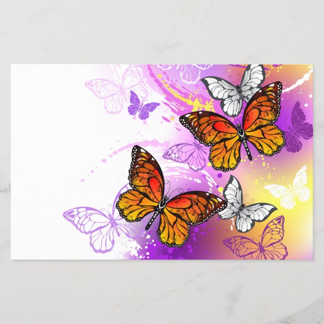 Monarch Butterflies on Purple Background Flyer (Front)