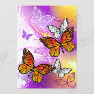 Monarch Butterflies on Purple Background Program