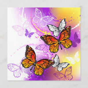 Monarch Butterflies on Purple Background Program