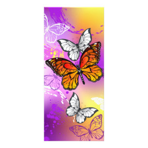 Monarch Butterflies on Purple Background Rack Card