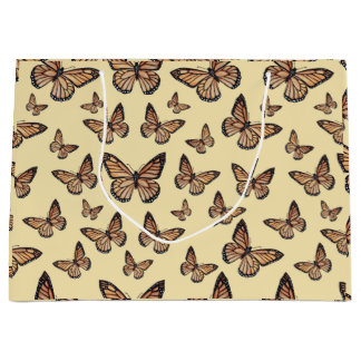 Monarch Butterflies on Yellow Large Gift Bag