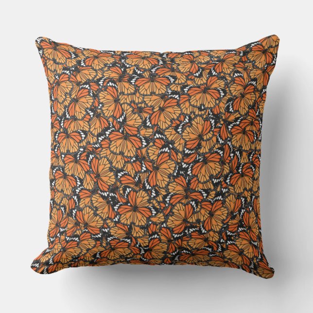 Monarch Butterflies Outdoor Throw Pillow (Front)