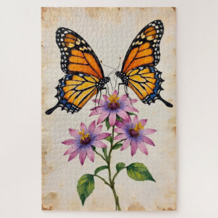 Monarch Butterflies Perfect Heart Symmetry Jigsaw Puzzle