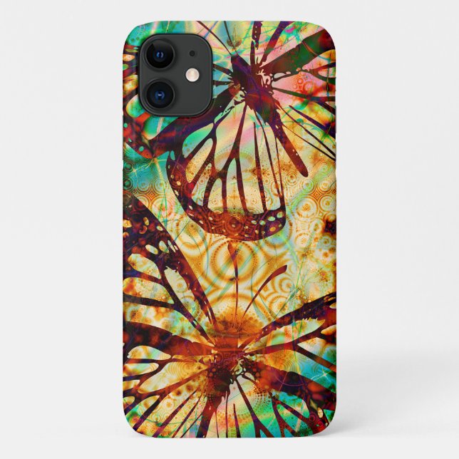 Monarch Butterflies Psychedelic Tie Dye Case-Mate iPhone Case (Back)