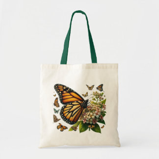 Monarch Butterflies Savouring Flower Petals Tote Bag