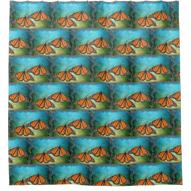 Monarch Butterflies Shower Curtain (Front)