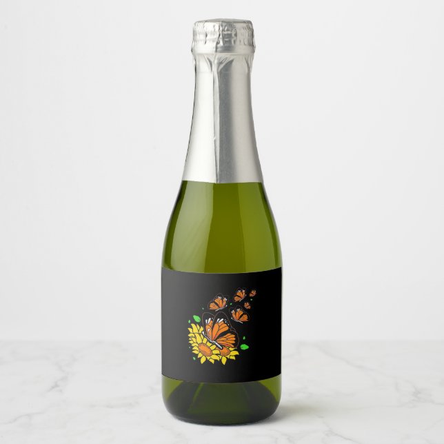 Monarch Butterflies Sparkling Wine Label (Front)