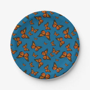 Monarch Butterflies Theme Pattern Paper Plate