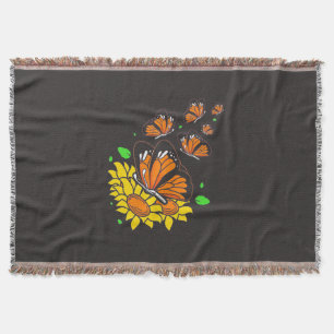 Monarch Butterflies Throw Blanket