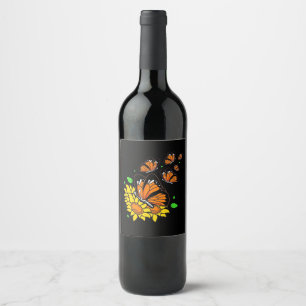 Monarch Butterflies Wine Label