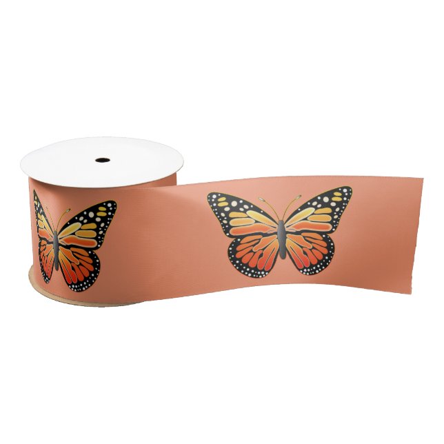 Monarch Butterfly 3 Inches Satin Ribbon (Spool)