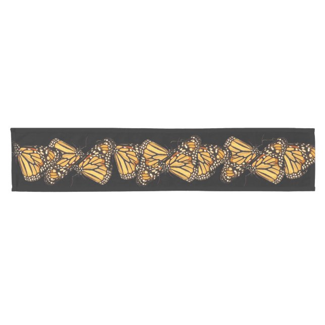 Monarch Butterfly Abstract Short Table Runner (Horizontal)