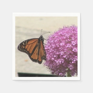 Monarch butterfly and onion flower napkins