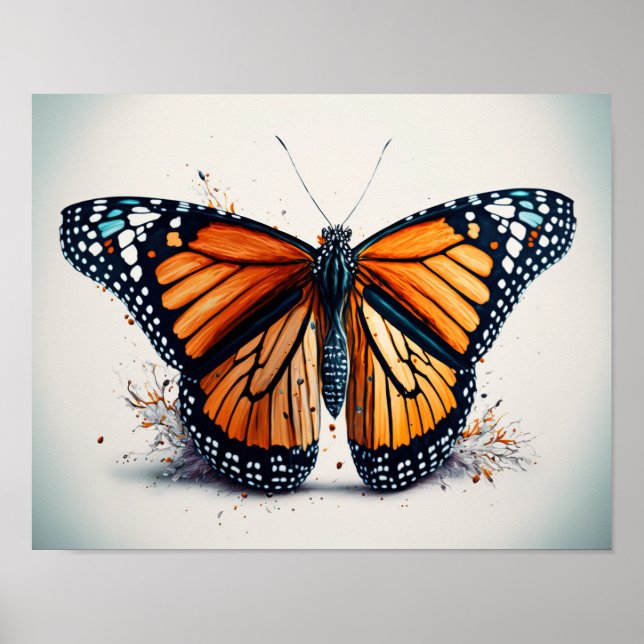 Monarch Butterfly Art Print Poster (Front)