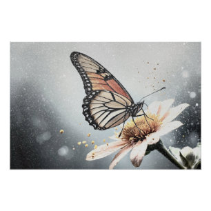 *~* Monarch Butterfly Artsy Creative Flower AP52 Poster