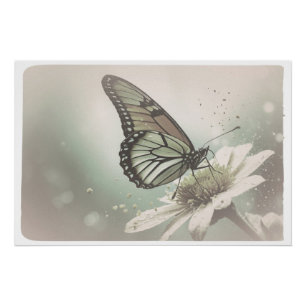 *~* Monarch Butterfly Artsy Muted Flower AP52 Poster