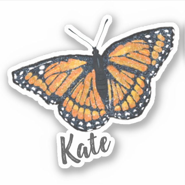 Monarch Butterfly Artwork with Name (Front)