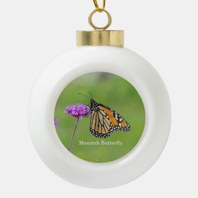 Monarch Butterfly ball or snowflake ornament (Front)