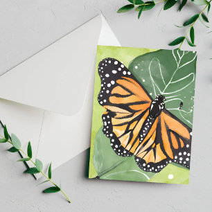 Monarch Butterfly Beautiful Watercolor Card