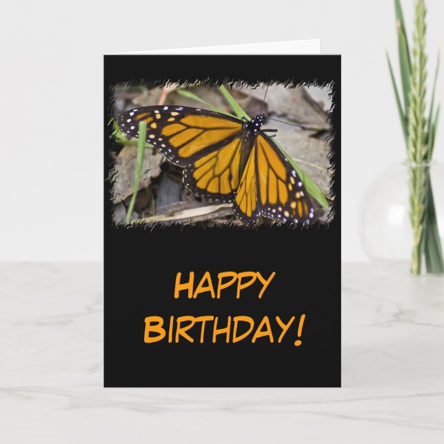 Monarch Butterfly Birthday Card (Front)