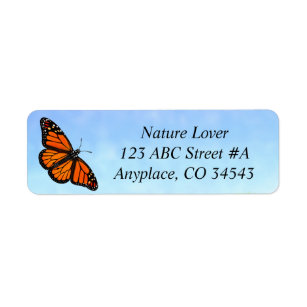 Monarch Butterfly Blue Sky Address Labels