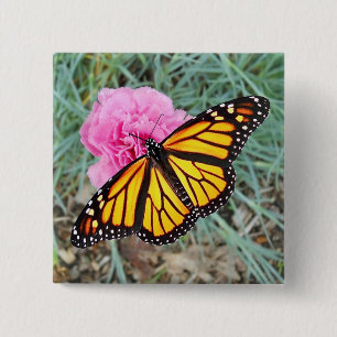 Monarch Butterfly Button