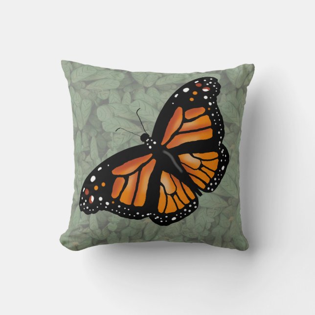 MONARCH BUTTERFLY by Slipperywindow Cushion (Front)