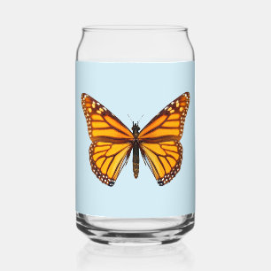 Monarch Butterfly Can Glass