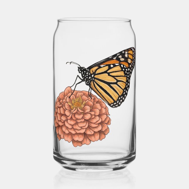 Monarch butterfly can glass (Front)