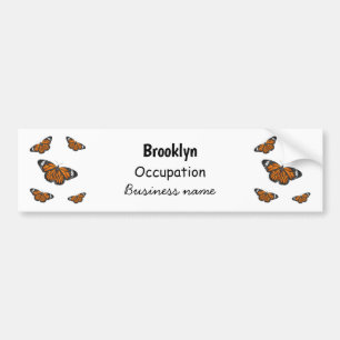 Monarch butterfly cartoon illustration bumper sticker