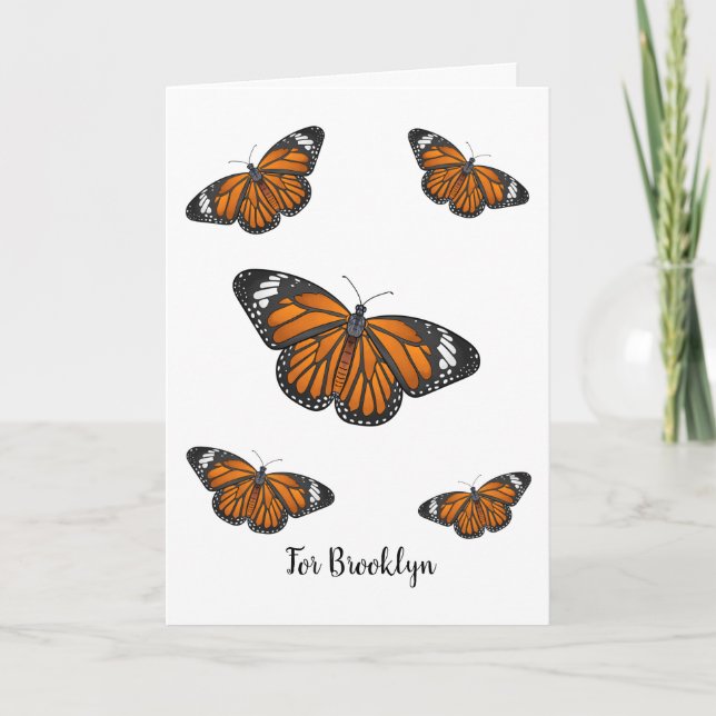 Monarch butterfly cartoon illustration  card (Front)
