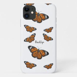 Monarch butterfly cartoon illustration iPhone 11 case