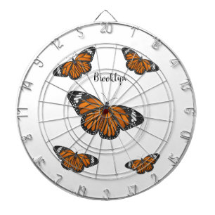 Monarch butterfly cartoon illustration dartboard
