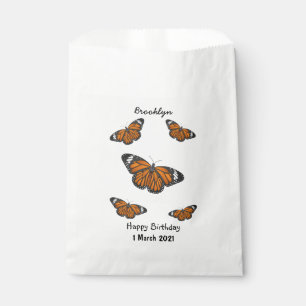 Monarch butterfly cartoon illustration favour bag