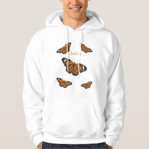 Monarch butterfly cartoon illustration hoodie