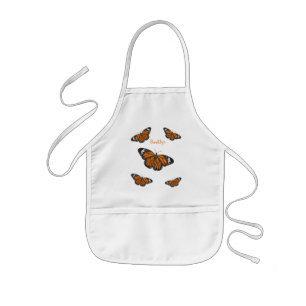 Monarch butterfly cartoon illustration  kids apron