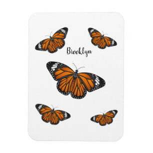Monarch butterfly cartoon illustration magnet