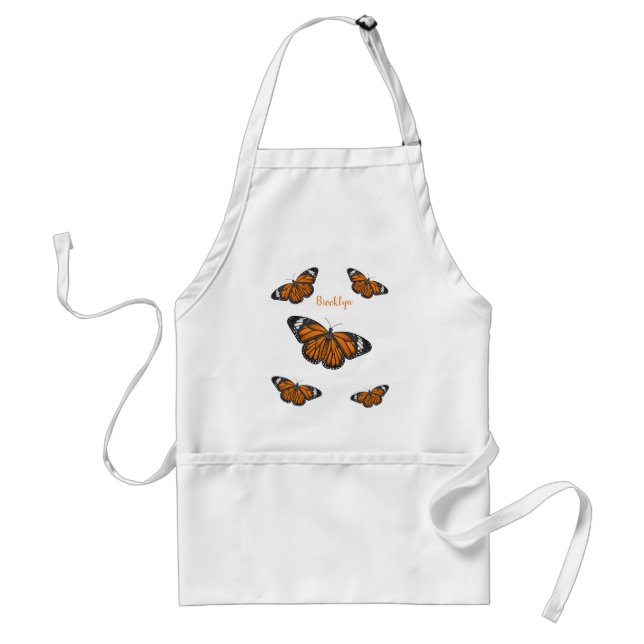 Monarch butterfly cartoon illustration  standard apron (Front)