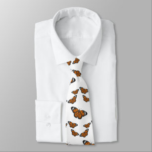 Monarch butterfly cartoon illustration tie
