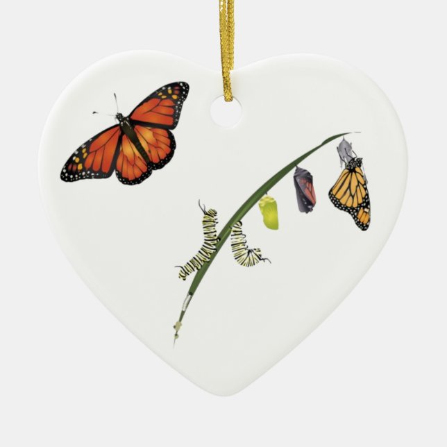 Monarch butterfly ceramic ornament (Front)