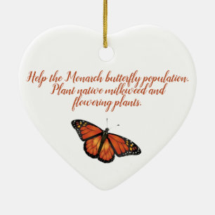 Monarch butterfly ceramic ornament