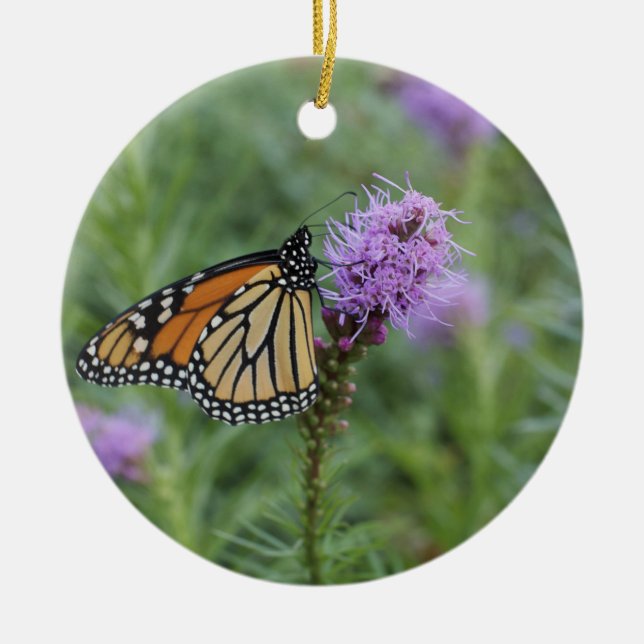 Monarch Butterfly Ceramic Ornament (Front)